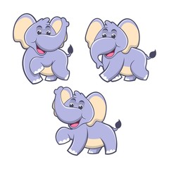 Obraz na płótnie Canvas elephant cartoon package