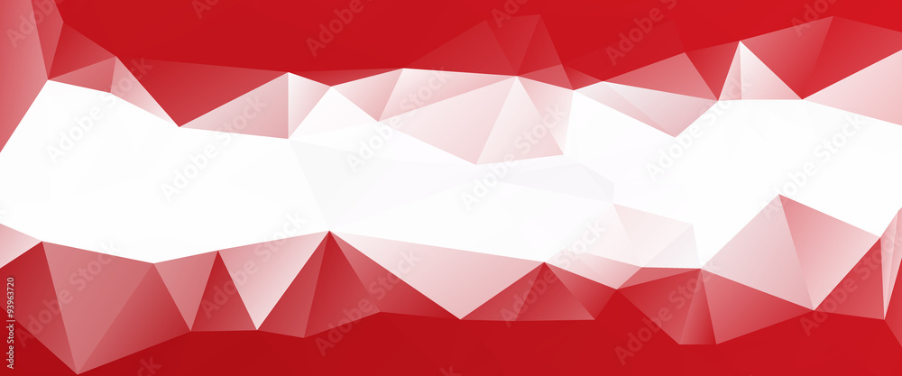 Wall mural white red triangular abstract background