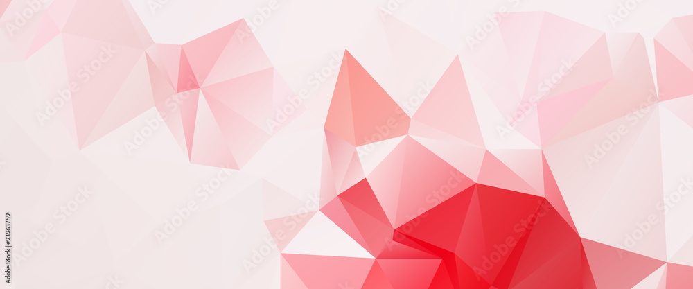 Wall mural white red triangular abstract background