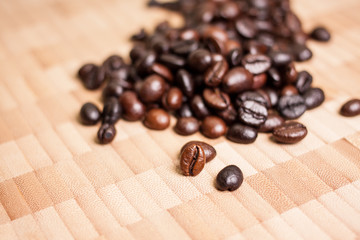 Coffee on grunge wooden background