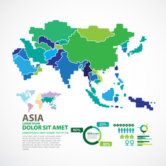 Fototapeta na wymiar ASIA MAP