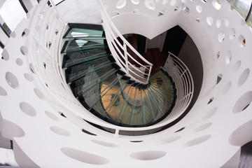 modern glass spiral staircase