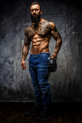 Fototapeta na wymiar Full body portrait of muscular man.