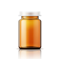 Glass bottle for pills.