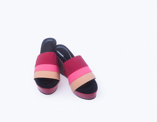 shoe. red and fashion woman shoes on a background.