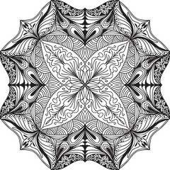 Hand drawn background. Mandala. Geometric circle element.
