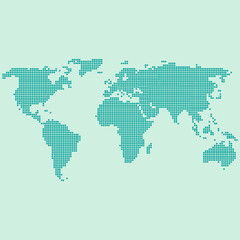 Fototapeta na wymiar green World Map dotted