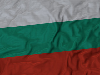 Closeup of ruffled Bulgaria flag