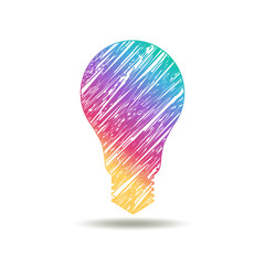 painted bulb logo in rainbow colors