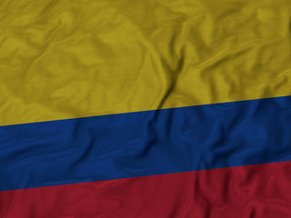 Closeup of ruffled Colombia flag