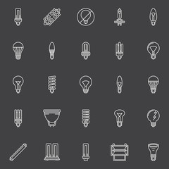 Bulbs icons set