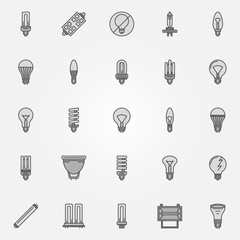 Monochrome bulb icons