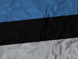 Closeup of ruffled Estonia flag