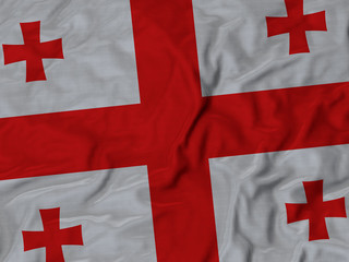 Closeup of ruffled Georgia flag