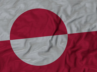 Closeup of ruffled Greenland flag