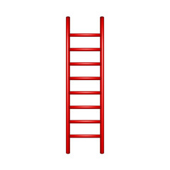 Wooden ladder in red design