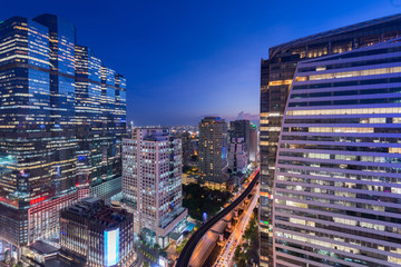 Bangkok office building in business center.