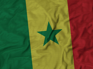 Closeup of ruffled Senegal flag