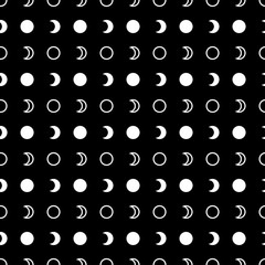 Seamless black and white decorative vector background with geometric shapes