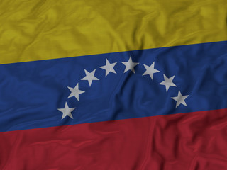 Closeup of ruffled Venezuela flag