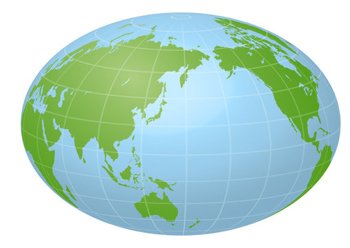 Pseudo Earth that contains the whole world map, image illustration