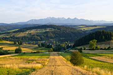 Fototapeta premium Tatra mountains in rural scene - Poland