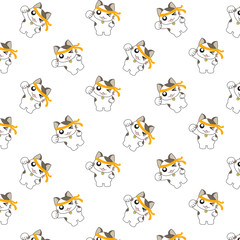 Fototapeta premium Cute Cartoon Cats Pattern.