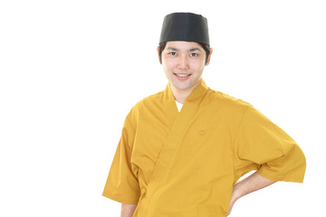 笑顔の寿司職人