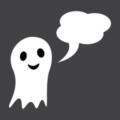 Cute ghost with speech bubble