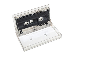 Old  sound cassette music on white background