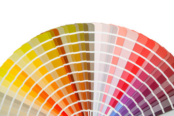 bright palette of colors isolated on white background