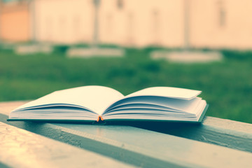 books on a bench in the school year