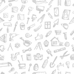 House repair, seamless pattern for your design