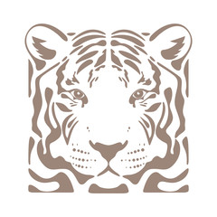 Tiger head flat logo