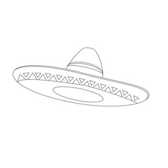 Mexican hat outline drawings
