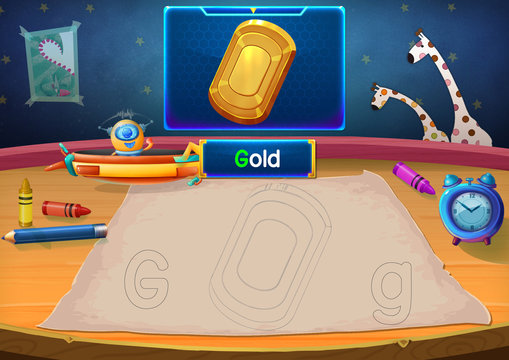 Martian Class: G - Gold. Hello, I'm Little Martian. I just open a class for all Martians to learn English. Will you join us? Watch, Learn, and use crayons Coloring it so you can Remember Better!
