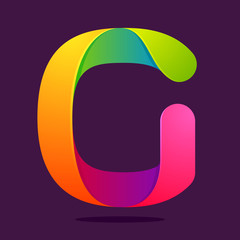 G letter one line colorful logo