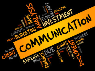 COMMUNICATION word cloud, business concept