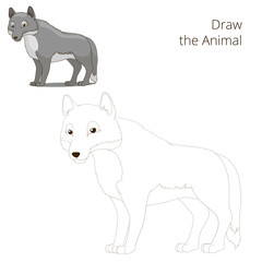 Draw the forest animal wolf cartoon