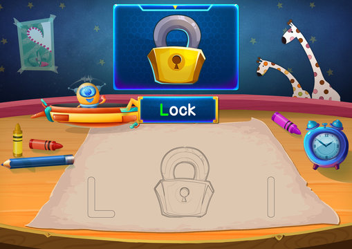 Martian Class: L - Lock. Hello, I'm Little Martian. I just open a class for all Martians to learn English. Will you join us? Watch, Learn, and use crayons Coloring it so you can Remember Better!

