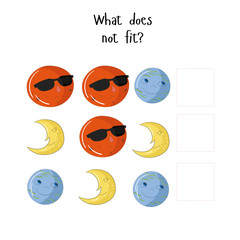Educational game what does not fit 