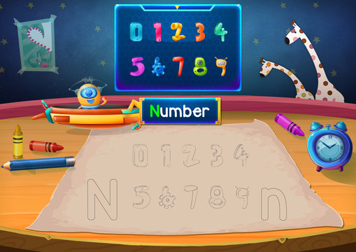 Martian Class: N - Number 0-9. Hello, I'm Little Martian. I just open a class for all Martians to learn English. Will you join us? Watch, Learn, and use crayons Coloring it so you can Remember Better!