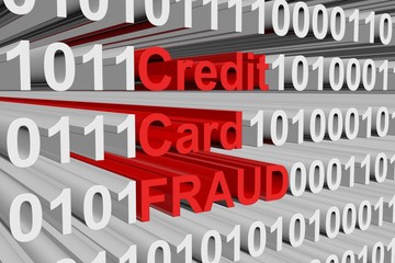 Credit Card FRAUD is presented in the form of binary code