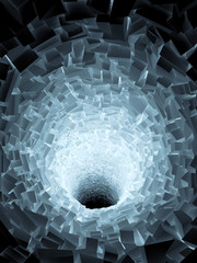 Abstract tunnel with polygonal surface 3d