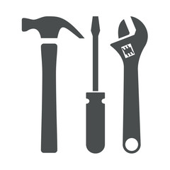 Icono plano aislado herramientas gris #1