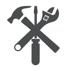 Icono plano aislado herramientas gris #2
