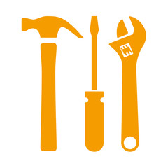 Icono plano aislado herramientas naranja #1