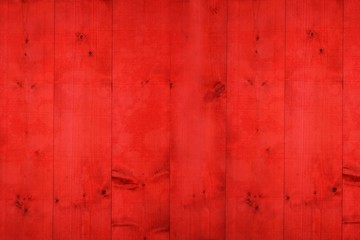 Bright red wooden planks