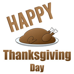 Happy thanksgiving with roasted turkey meat