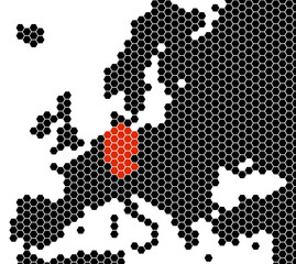 Europakarte Sechsecke - Deutschland